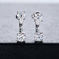 Moissanite Stud Earrings, 18K Gold Plated Sterling Silver, Wedding Anniversary Gift for Wife & Bride