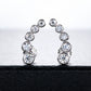Smiley Face Stud Earrings, 5-Stone Round Cut Moissanite in D Color VVS1, 14K Gold Plated 925 Sterling Silver