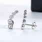 Smiley Face Stud Earrings, 5-Stone Round Cut Moissanite in D Color VVS1, 14K Gold Plated 925 Sterling Silver
