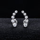 Smiley Face Stud Earrings, 5-Stone Round Cut Moissanite in D Color VVS1, 14K Gold Plated 925 Sterling Silver