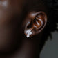 Full Pavé Cross Stud Earrings, Iced Out with Moissanite in 925 Sterling Silver, GRA Certified