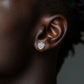 Guardian's Shield Stud Earrings, Full Pavé Moissanite in 925 Sterling Silver