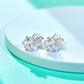 6-Prong Moissanite Stud Earrings, Round Cut D Color VVS1 Clarity in 925 Sterling Silver