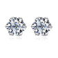 6-Prong Moissanite Stud Earrings, Round Cut D Color VVS1 Clarity in 925 Sterling Silver