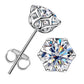 6-Prong Moissanite Stud Earrings, Round Cut D Color VVS1 Clarity in 925 Sterling Silver