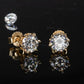1.0 CT Six-Prong Solitaire Moissanite Stud Earrings, 18K White Gold Plated Sterling Silver with Certificate