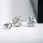 1.0 CT Six-Prong Solitaire Moissanite Stud Earrings, 18K White Gold Plated Sterling Silver with Certificate