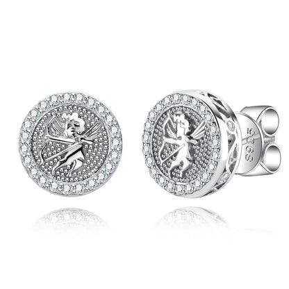 Archer Iced Out Stud Earrings   0.5cttw D Color Moissanite in 925 Sterling Silver | Hip Hop Street Style Jewelry