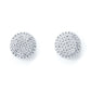 Iced Out Round Moissanite Stud Earrings, Full Pave 925 Sterling Silver with White Gold Plating, Hip Hop Bling Jewelry