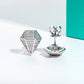 Rhombus Stud Earrings | Iced Out with 0.94 CTTW Moissanite in 925 Sterling Silver | Unisex Hip Hop Jewelry