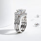 Moissanite Bridal Set, 4.92 CTTW (3 CT Center Stone) D Color in 925 Sterling Silver, Engagement & Wedding Ring Set with Certificate