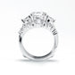 Moissanite Bridal Set, 4.92 CTTW (3 CT Center Stone) D Color in 925 Sterling Silver, Engagement & Wedding Ring Set with Certificate