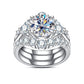 Moissanite Bridal Set, 4.92 CTTW (3 CT Center Stone) D Color in 925 Sterling Silver, Engagement & Wedding Ring Set with Certificate