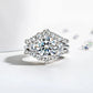 Moissanite Bridal Set, 4.92 CTTW (3 CT Center Stone) D Color in 925 Sterling Silver, Engagement & Wedding Ring Set with Certificate