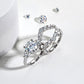 Moissanite Bridal Set, 4.92 CTTW (3 CT Center Stone) D Color in 925 Sterling Silver, Engagement & Wedding Ring Set with Certificate