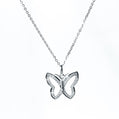 Butterfly Pendant Necklace with D Color VVS1 Moissanite, 925 Sterling Silver Adjustable 40+2+3cm Chain, Certified Gift for Women