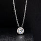 Circle Pendant Necklace with D Color VVS1 Moissanite, 925 Sterling Silver Adjustable 40+2+3cm Chain, Certified Gift for Women