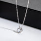 Circle Pendant Necklace with D Color VVS1 Moissanite, 925 Sterling Silver Adjustable 40+2+3cm Chain, Certified Gift for Women