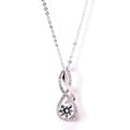 Infinity & Cross Moissanite Pendant Necklace, D Color VVS1 in 925 Sterling Silver, 40+2+3cm Adjustable Chain for Women with Certificate