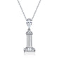 Bar Pendant Necklace with Pear Cut Moissanite, Cushion Cut D Color VVS1 Center Stone in 925 Sterling Silver, 40+2+3cm Adjustable Chain with Certificate