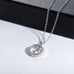 Circle Pendant Moissanite Necklace, Cushion Cut D Color VVS1 in 925 Sterling Silver, 40+2+3cm Adjustable Chain with Certificate