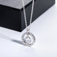 Circle Pendant Moissanite Necklace, Cushion Cut D Color VVS1 in 925 Sterling Silver, 40+2+3cm Adjustable Chain with Certificate
