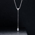 Y-Shape Pendant Necklace with Marquise Cut Moissanite, D Color VVS1 Clarity in 925 Sterling Silver, Gift for Girlfriend with Elegant Gift Box
