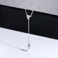 Y-Shape Pendant Necklace with Marquise Cut Moissanite, D Color VVS1 Clarity in 925 Sterling Silver, Gift for Girlfriend with Elegant Gift Box