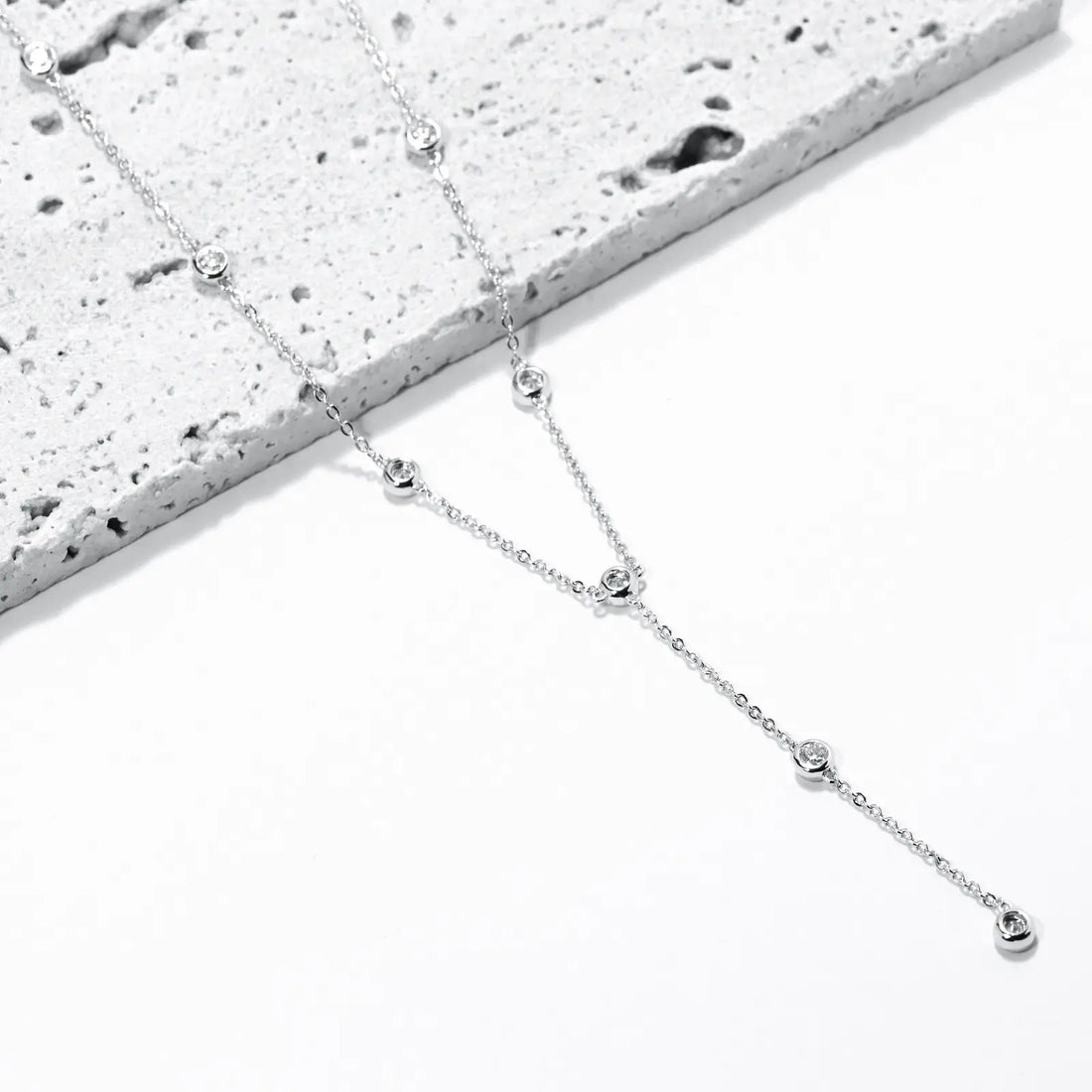 Y-Shape Diamond-Accented Necklace, Marquise Cut Moissanite Center in 925 Sterling Silver, VVS1 Clarity Jewelry Gift with Box