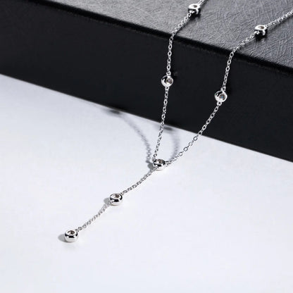 Y-Shape Diamond-Accented Necklace, Marquise Cut Moissanite Center in 925 Sterling Silver, VVS1 Clarity Jewelry Gift with Box