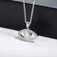 Evil Eye Necklace with Moissanite in Sterling Silver, Protection Jewelry Gift for Women & Men, Girlfriend & Boyfriend