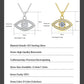 Evil Eye Necklace with Moissanite in Sterling Silver, Protection Jewelry Gift for Women & Men, Girlfriend & Boyfriend