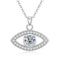 Evil Eye Necklace with Moissanite in Sterling Silver, Protection Jewelry Gift for Women & Men, Girlfriend & Boyfriend