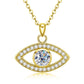 Evil Eye Necklace with Moissanite in Sterling Silver, Protection Jewelry Gift for Women & Men, Girlfriend & Boyfriend