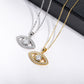 Evil Eye Necklace with Moissanite in Sterling Silver, Protection Jewelry Gift for Women & Men, Girlfriend & Boyfriend