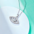 Evil Eye Necklace with Moissanite in Sterling Silver, Protection Jewelry Gift for Women & Men, Girlfriend & Boyfriend
