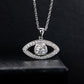 Evil Eye Necklace with Moissanite in Sterling Silver, Protection Jewelry Gift for Women & Men, Girlfriend & Boyfriend