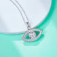 Evil Eye Necklace with Moissanite in Sterling Silver, Protection Jewelry Gift for Women & Men, Girlfriend & Boyfriend