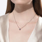 1.0-3.0 CT Round Cut Moissanite Pendant Necklace, Four-Prong Setting in 14K Gold Plated 925 Sterling Silver, D Color VVS1 Certified Jewelry for Women