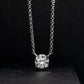 1.0-3.0 CT Round Cut Moissanite Pendant Necklace, Four-Prong Setting in 14K Gold Plated 925 Sterling Silver, D Color VVS1 Certified Jewelry for Women
