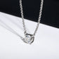 1.0-3.0 CT Round Cut Moissanite Pendant Necklace, Four-Prong Setting in 14K Gold Plated 925 Sterling Silver, D Color VVS1 Certified Jewelry for Women