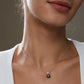 10-11mm AAAA Tahitian Black Pearl Necklace with 0.3 CT Moissanite, 10K White Gold Plated 925 Sterling Silver, 40+2+3cm Adjustable Chain