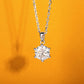 14K White Gold Plated Moissanite Pendant Necklace, 1-5 Carats D Color Flawless in 925 Sterling Silver, 40+2+3cm Adjustable Chain with Gift Box