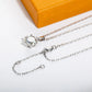 14K White Gold Plated Moissanite Pendant Necklace, 1-5 Carats D Color Flawless in 925 Sterling Silver, 40+2+3cm Adjustable Chain with Gift Box