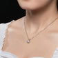 14K White Gold Plated Moissanite Pendant Necklace, 1-5 Carats D Color Flawless in 925 Sterling Silver, 40+2+3cm Adjustable Chain with Gift Box