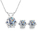 14K White Gold Plated Moissanite Pendant Necklace, 1-5 Carats D Color Flawless in 925 Sterling Silver, 40+2+3cm Adjustable Chain with Gift Box