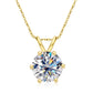 14K White Gold Plated Moissanite Pendant Necklace, 1-5 Carats D Color Flawless in 925 Sterling Silver, 40+2+3cm Adjustable Chain with Gift Box