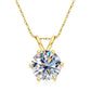 14K White Gold Plated Moissanite Pendant Necklace, 1-5 Carats D Color Flawless in 925 Sterling Silver, 40+2+3cm Adjustable Chain with Gift Box
