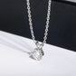 14K White Gold Plated Moissanite Pendant Necklace, 1-5 Carats D Color Flawless in 925 Sterling Silver, 40+2+3cm Adjustable Chain with Gift Box