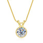 Dainty Solitaire Moissanite Pendant Necklace, 1-2 Carat 14K Gold Plated 925 Sterling Silver, Minimalist Choker for Women